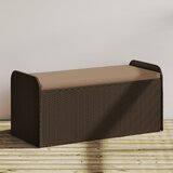  Klupa za pohranu s jastukom smeđa 115x51x52 cm od poliratana | shoptok.hr