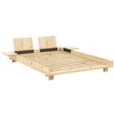 Karup Design Zakonska postelja iz masivnega bora z letvenim dnom 140x200 cm v naravni barvi Social Bed – | Shoptok.si