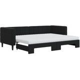  Dnevni krevet na razvlačenje s madracima crni 80x200 cm baršun | shoptok.hr