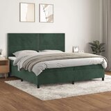  Box spring postelja z vzmetnico temno zelena 200x200 cm žamet Cene