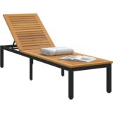  Ležaljka na suncu crna 200x55x35 cm masivno bagremovo drvo | shoptok.hr
