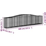  Lučne gabionske košare 10 kom 400x50x80/100cm pocinčano željezo | shoptok.hr
