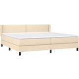  Krevet s oprugama i madracem krem 200 x 200 cm od tkanine | shoptok.hr