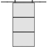 vidaXL Drsna vrata z opremo 102,5x205 cm kaljeno steklo in aluminij | Shoptok.si