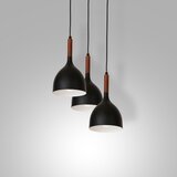  Luster na sajli NOAK WOOD 3xE27/15W/230V crna/buk | Eponuda.com