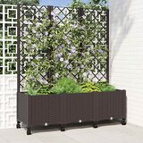  Vrtni saksija s rešetkom i kotačima Smeđa 120 x 40 x 146 cm PP - Smeđa 120 x 40 x 136 cm s kotačima | shoptok.hr
