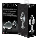 Icicles No. 25 - stožčast steklen analni dildo (prosojen) | Shoptok.si