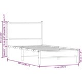 Metalni okvir kreveta s uzglavljem smeđa boja hrasta 90x200 cm | shoptok.hr