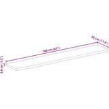 Stolna ploča 160x30x3,8 cm masivno drvo manga sa živim rubom | shoptok.hr