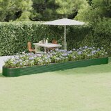 vidaXL Visoka greda iz prašno premazanega jekla 544x100x36 cm zelena | Shoptok.si