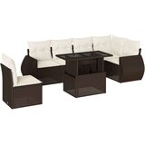 vidaXL 7-dijelni set vrtnih sofa od poliratana s jastucima smeđi | shoptok.hr