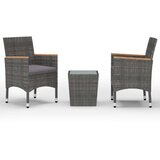 vidaXL 3-dijelni bistro set od poliratana i kaljenog stakla sivi | shoptok.hr