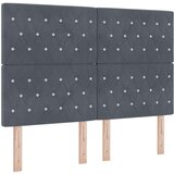 vidaXL Naslon za glavu s kristalnim gumbom tapeciran tamno sivi 140 cm baršun | shoptok.hr