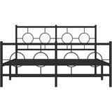  Metalni okvir kreveta uzglavlje i podnožje crni 140x190 cm | shoptok.hr