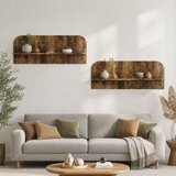  Zidna polica 2 kom. Dimljeni hrast 102 x 13,5 x 37,5 cm | shoptok.hr