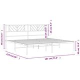  Metalni okvir za krevet s uzglavljem crni 183x213 cm | shoptok.hr