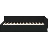  Kutni okvir kreveta s uzglavljem Crna 90 cm x 190 cm tkanina | shoptok.hr