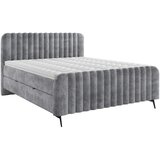 MID.YOU POSTELJA Z VZMETNICO 160 cm x 200 cm , les, tekstil, leseni material siva | Shoptok.si