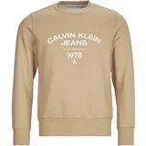 Calvin Klein Jeans VARSITY CURVE CREW NECK Bež