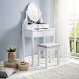 Landscape kozmetična miza steklo, leseni material | Shoptok.si