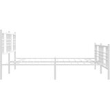  Metalni okvir kreveta uzglavlje i podnožje bijeli 180x200 cm | shoptok.hr