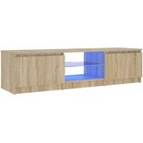 TV ormarić s LED svjetlima boja dimljenog hrasta 140x40x36 cm | shoptok.hr