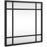 vidaXL Stensko ogledalo črno 30x30 cm kvadratno železo | Shoptok.si