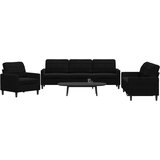  3-dijelni set sofa s jastucima crni baršunasti | shoptok.hr