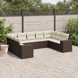  9-dijelni set vrtnih sofa s jastucima poliratan smeđi | shoptok.hr