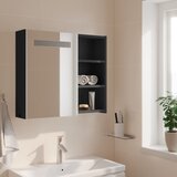  Kupaonski ormarić s ogledalom i LED svjetlom sivi 60x13x52 cm | shoptok.hr