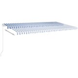  Ročno zložljiva tenda 600x350 cm modra in bela - - modra - 46.94 - 600 x 350 cm - 2025- | Shoptok.si