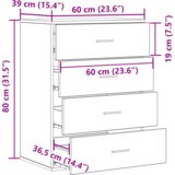 Ormarić Strani šal s predalom Star les 60 x 39 x 80 cm Konstruiran les, (5000218025) | Shoptok.si