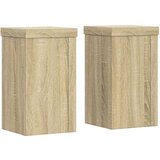 vidaXL Stalci za biljke 2 kom boja hrasta 10x10x18cm konstruirano drvo | shoptok.hr