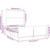  Okvir za krevet s uzglavljem krem 120x190 cm od tkanine | shoptok.hr