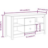 TV ormarić sivi 103 x 36,5 x 52 cm od masivne borovine | shoptok.hr