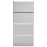 Ormarić za cipele s 4 razine i ogledalom 63x17x134 cm bijeli | shoptok.hr