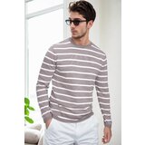 Dewberry 99741 Crew Neck Striped Casual Knitwear Sweater-VISION | shoptok.hr