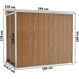 vidaXL Vrtna lopa rjava 118x194x178 cm pocinkano jeklo | Shoptok.si