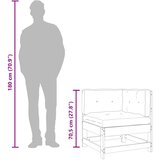  Kutna sofa od masivne borovine s jastucima crna | shoptok.hr