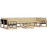  Set vanjskih sofa 8 kom. Bijela i bež Smeđa 79 x 79 x 37 cm | shoptok.hr