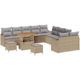 13 Djelšni Vrtni Sofa Set sa Jastučićima Bež Poli Ratan Akacija 2-sjedalni Vrtni Sofa sa Jastučićima Bež Poli Ratan 3 Djelni V Cijene