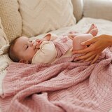 BabyOno Pletena bombažna odejica 75x100 cm, roza | Shoptok.si