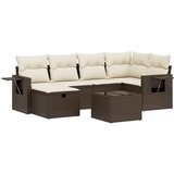 Maison Chic Seti vrtnega pohištva - Vrtna garnitura - Vrtni pohištvo set 6-delna z blazinami rjav poli ratan, (21805062) | Shoptok.si