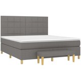  Box spring postelja z vzmetnico temno siva 160x200 cm blago, (20790120) | Shoptok.si