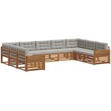  Set vanjskih sofa 9 kom. Prirodna i svijetlo siva 404 x 251,5 x 73 cm | Shoptok.si