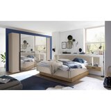 Hom`in POSTELJNA GARNITURA 180 cm x 200 cm , leseni material barve hrasta, kašmir | Shoptok.si