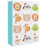 vidaXL Kockasta omarica za otroke z 12 kockami zelena PP | Shoptok.si