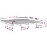  Krevet od paleta 140 x 190 cm od masivne borovine | shoptok.hr