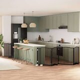 vidaXL Ograda za pse z vrati zložljiva 12 panelov črna 960 cm les | Shoptok.si