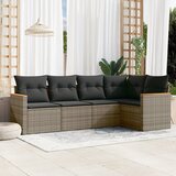 Maison Chic Seti vrtnega pohištva - Vrtna garnitura - Vrtni pohištvo set 5-delna z blazinami siv poli ratan, (21819091) | Shoptok.si